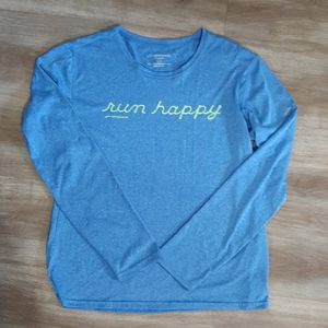Brooks Run Happy Heather Light Blue Long Sleeve